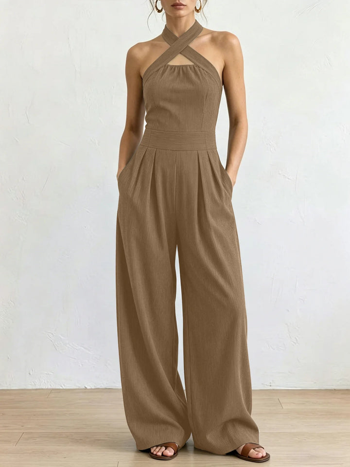 Valeria Halter Wide Leg Jumpsuit