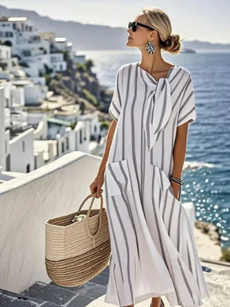 Cecily Effortless Striped Pocket Dress