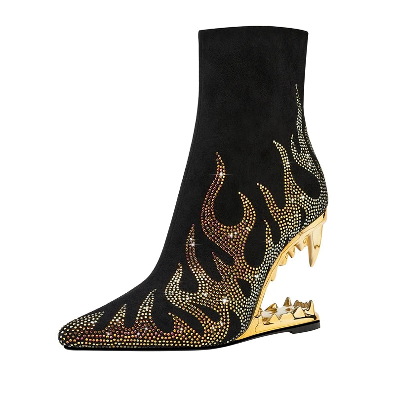 Maren Rhinestone Heel Boots