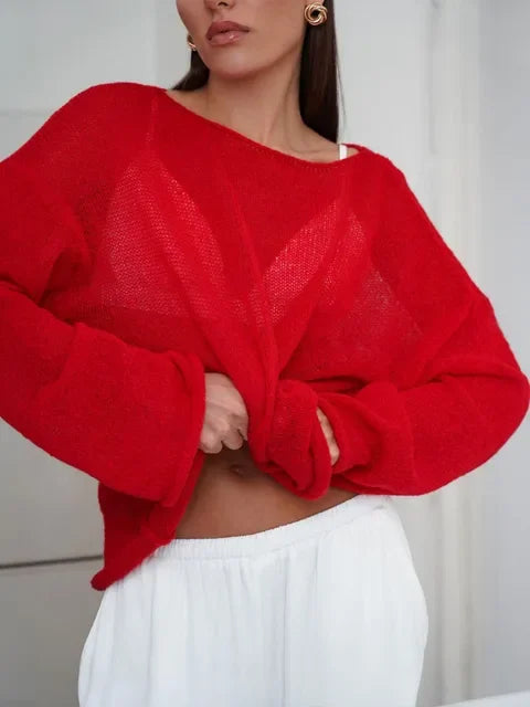 Elara Hollow Knit Pullover