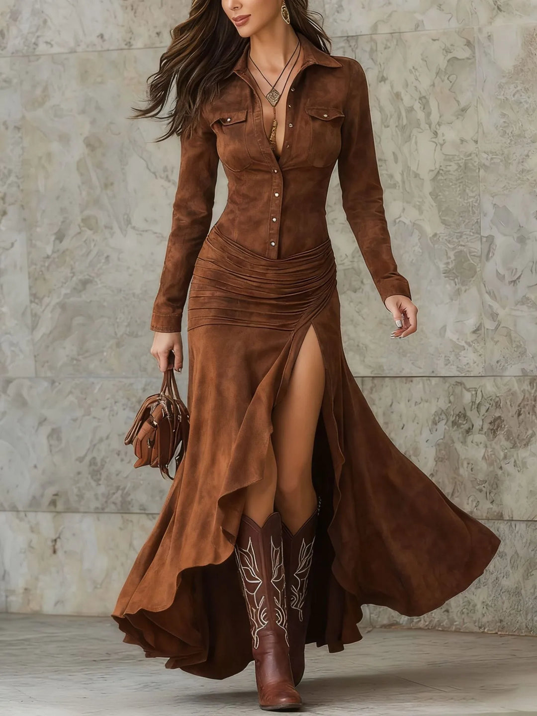 Camille Easy Movement Slit Dress