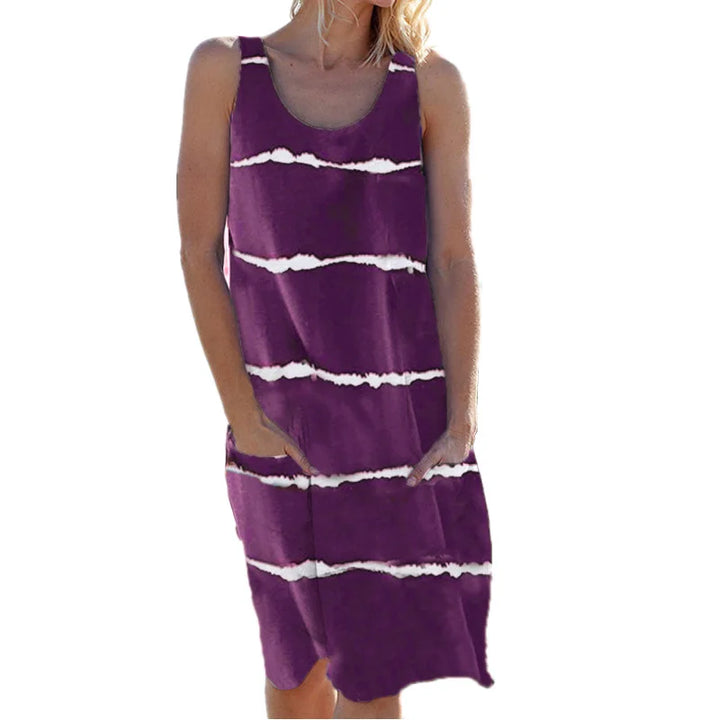 Avery Striped Tank Midi Dress