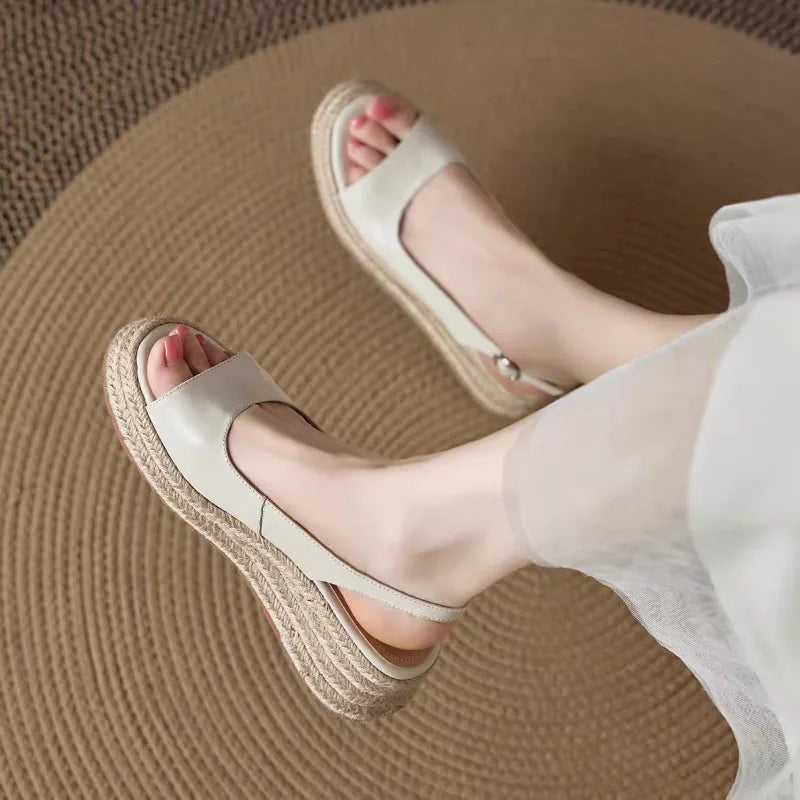Milania Open Toe Espadrille Wedges