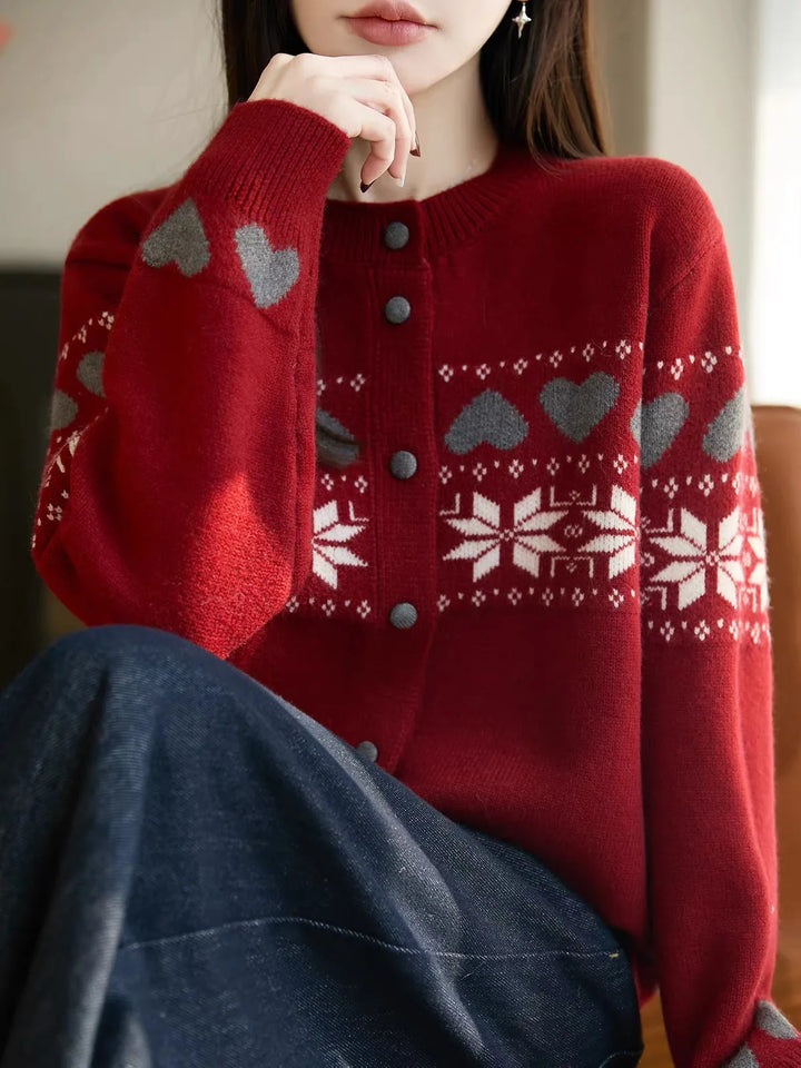 Rosalie Jacquard Knit Cardigan