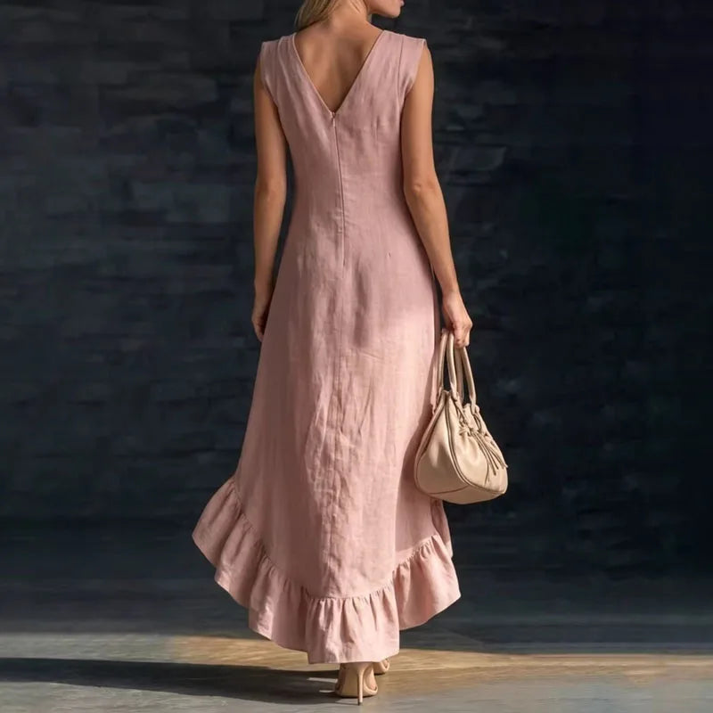 Dolce Sleeveless Ruffle Maxi Dress