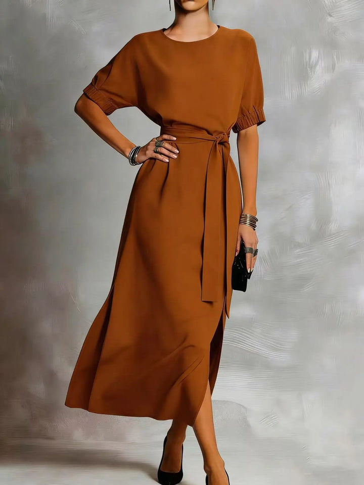 Laurel Casual Front Tie Everyday Midi Dress