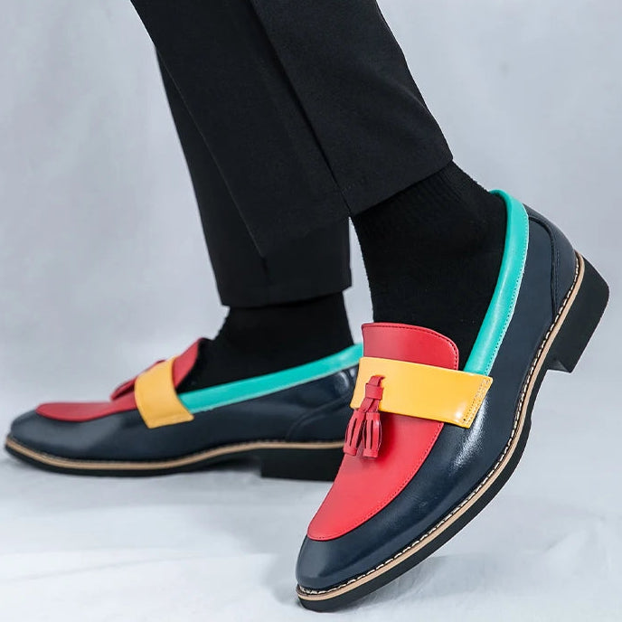 Alistair Colorblock Tassel Loafers