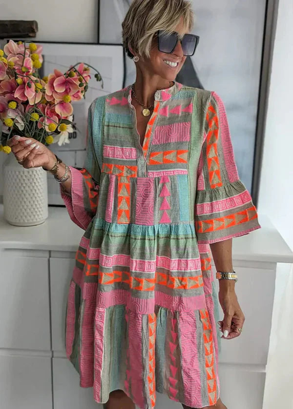 Pamela Elegant V-Neck Summer Dress