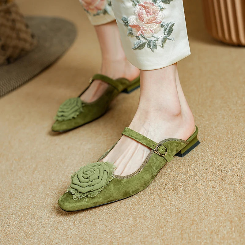 Rosalie Floral Mule Flats