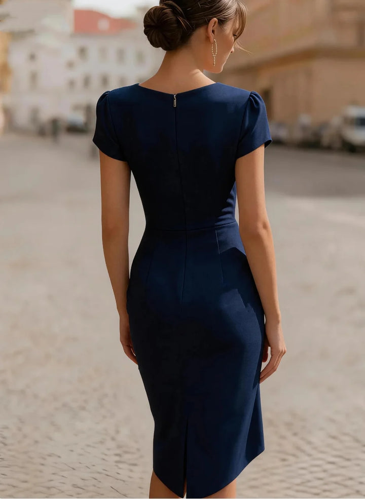 Annalise Draped Sheath Midi Dress