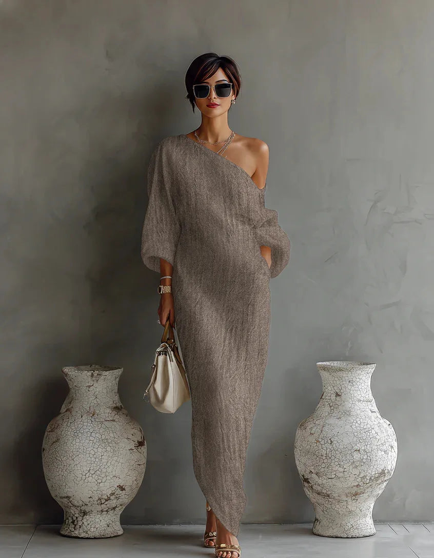 one shoulder dress linen French Connection Birdie One-Shoulder Dress