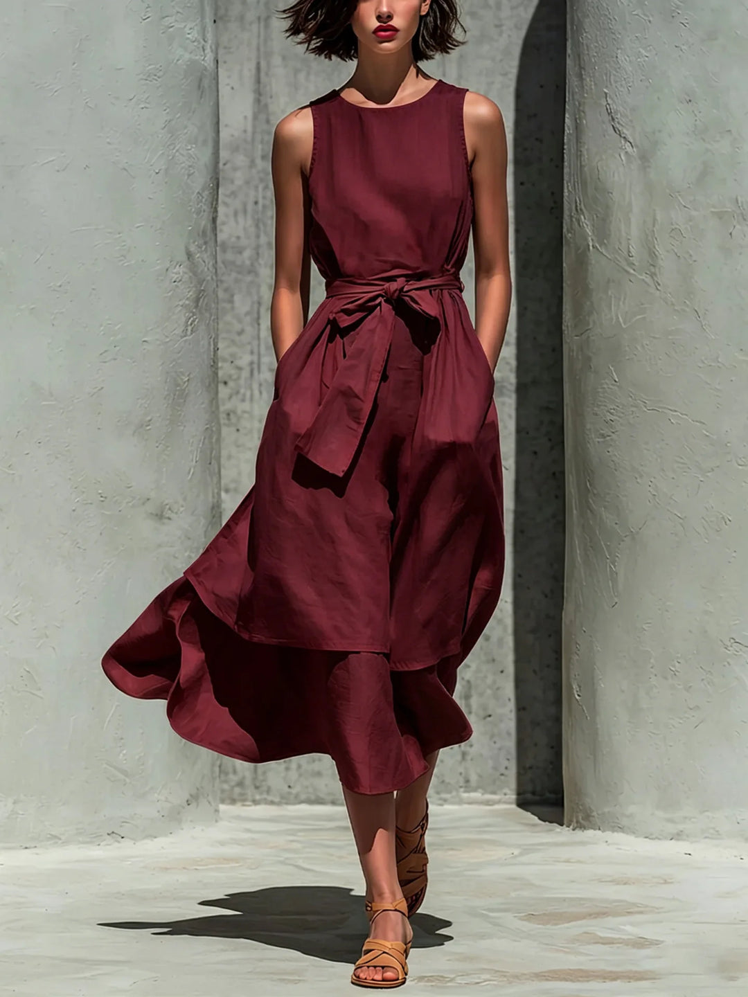Caitlin Elegant Flowy Midi Dress