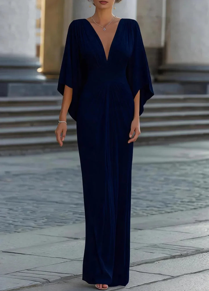 Elara Ruffle V Neck Dress