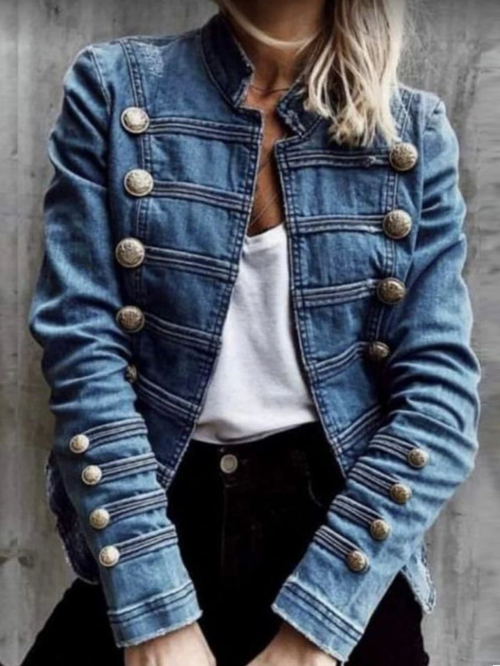 Genevieve Military Denim Jacket