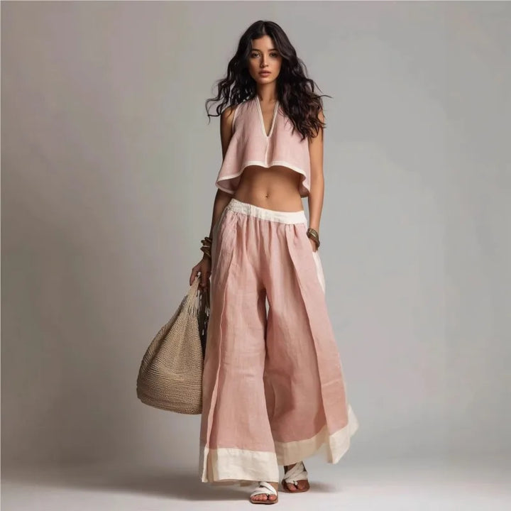 Vessara Wide Leg Two Piece Set