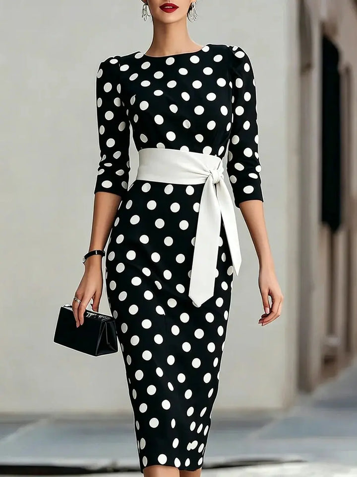 Genevieve Polka Dot Midi Dress