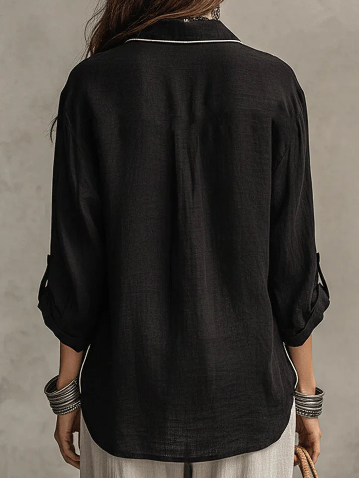 Abigail Casual Linen Blend Blouse
