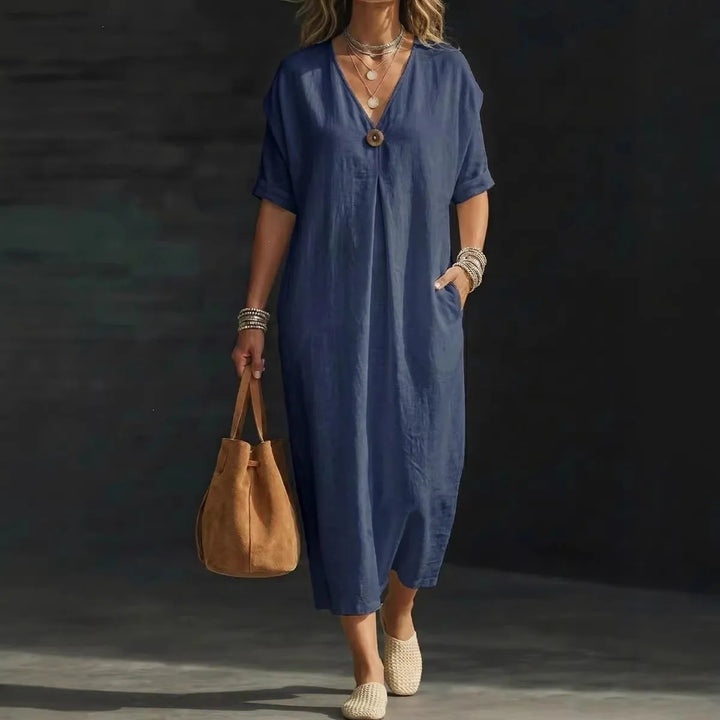 Leah Breathable V Neck Maxi Dress