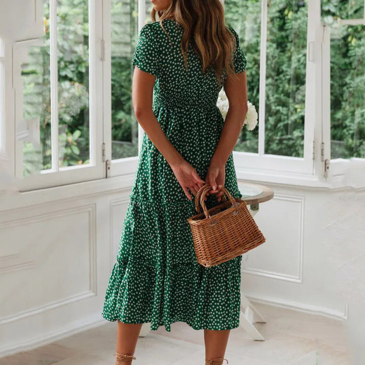 Cressida Floral Puff Sleeve Midi Dress
