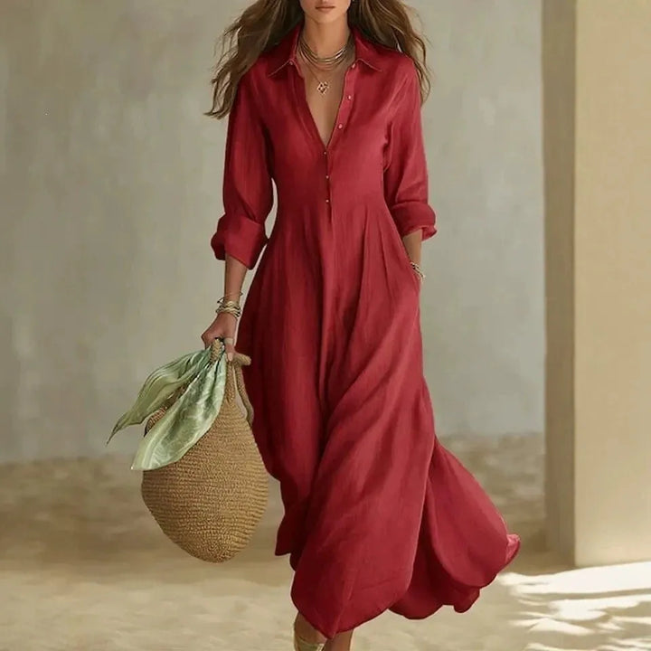 Sandy Breathable Maxi Shirt Dress