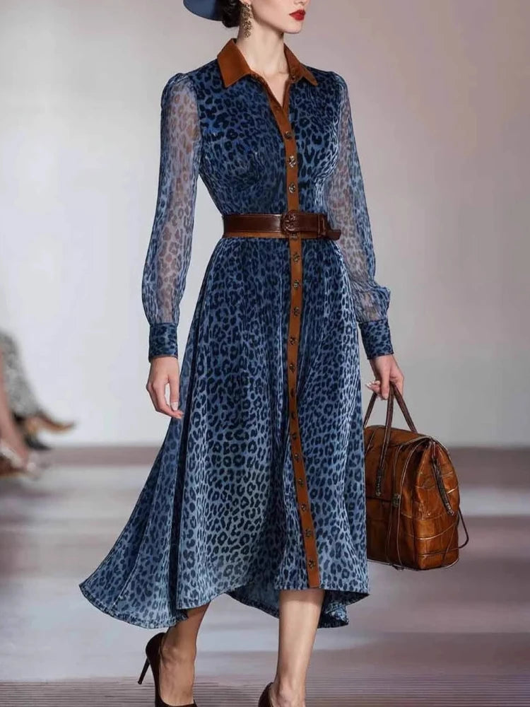 Harriet Printed Mesh Midi Dress