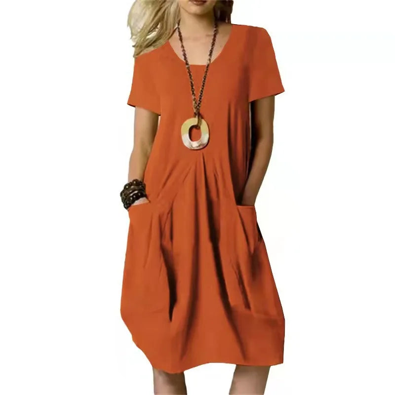 Renalyn Casual Pocket Midi Dress