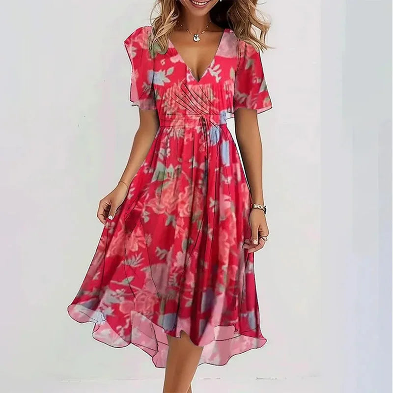 Maren Flowy Floral Midi Dress