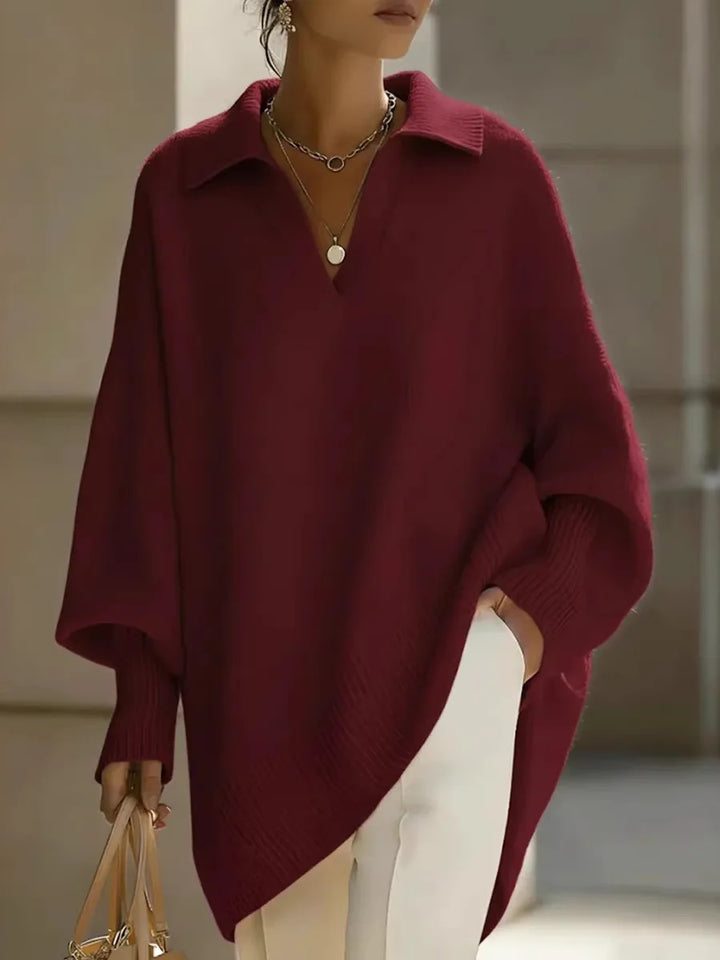 Elise Oversized V Neck Knit Sweater