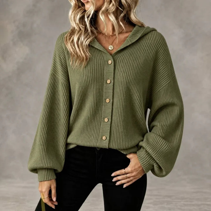Elowen Button Front Hooded Cardigan