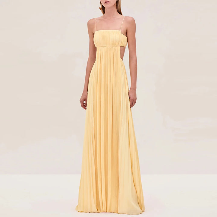 Aureline Flowy Pleated Wedding Guest Dress