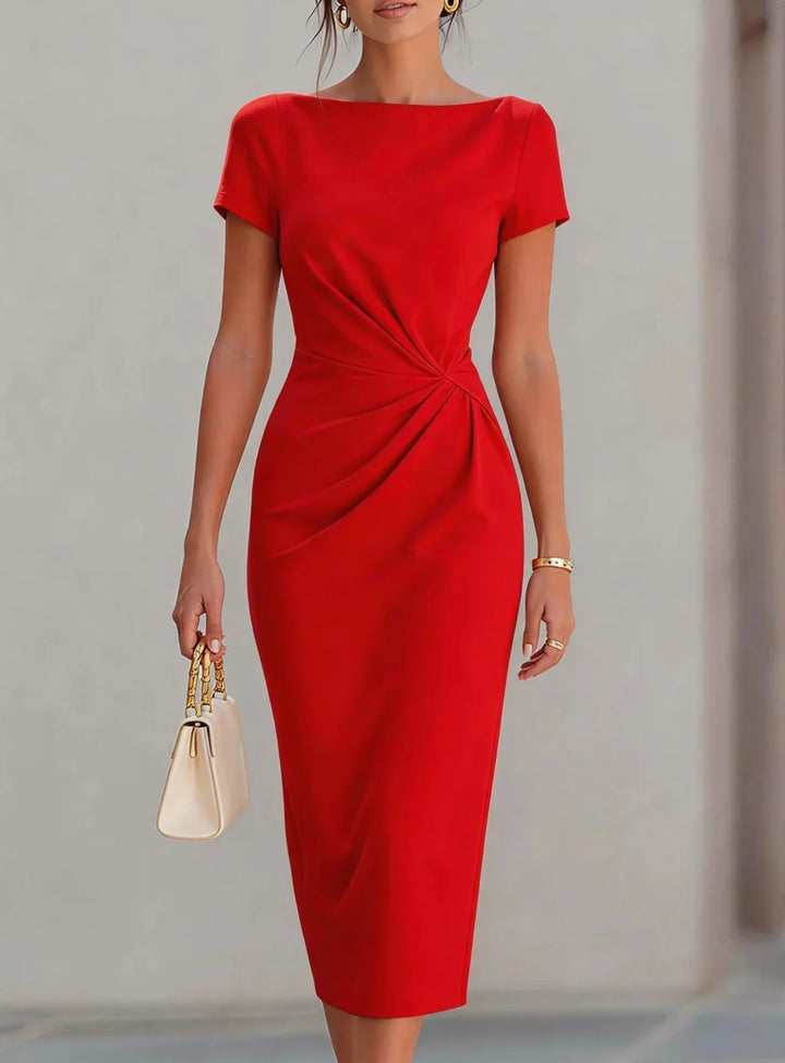 Adelaide Ruched Sheath Midi Dress