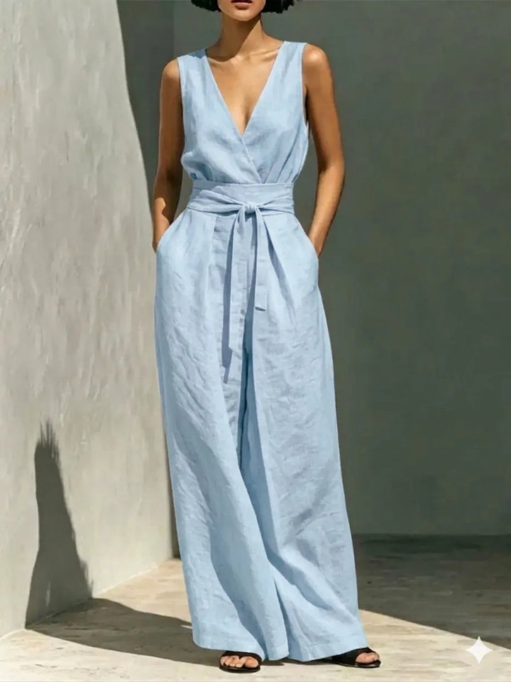 Camille Front Tie Wide Leg Jumpsuit
