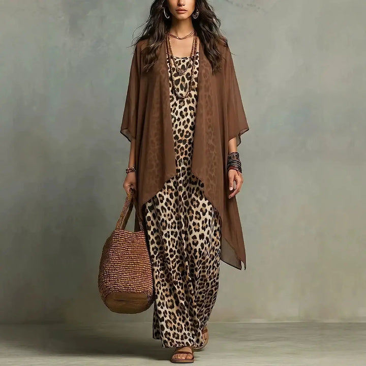 Isla Leopard Print Maxi Dress Set