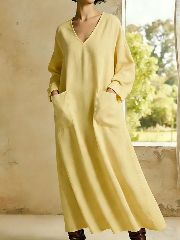 Sophia Relaxed V Neck Maxi Dress