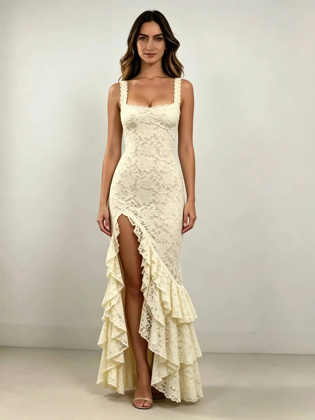 Vivian Elegant Ruffle Maxi Dress