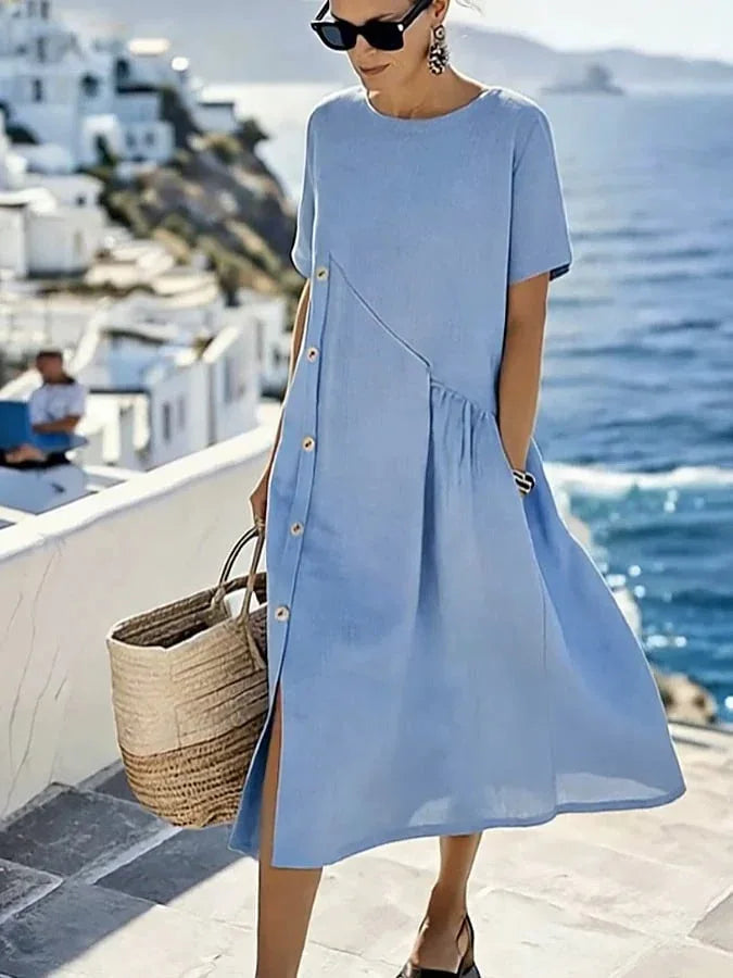 Emmeline Relaxed Short Sleeve Midi Dress