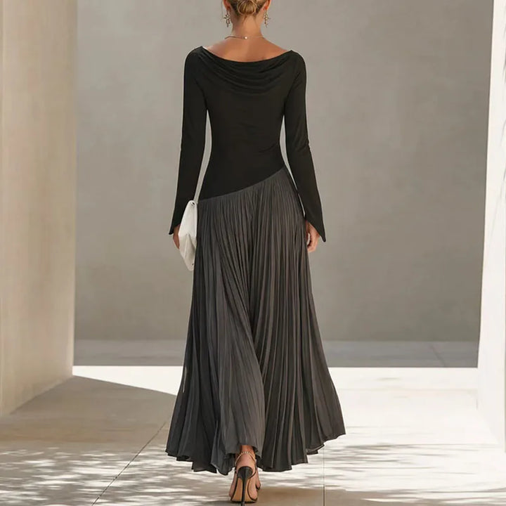 Elara Flowing Draped Maxi Dress