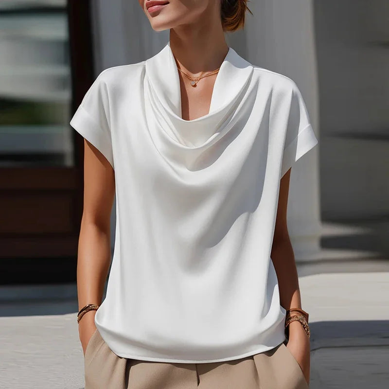 Cassidy Draped Cowl Neck Blouse