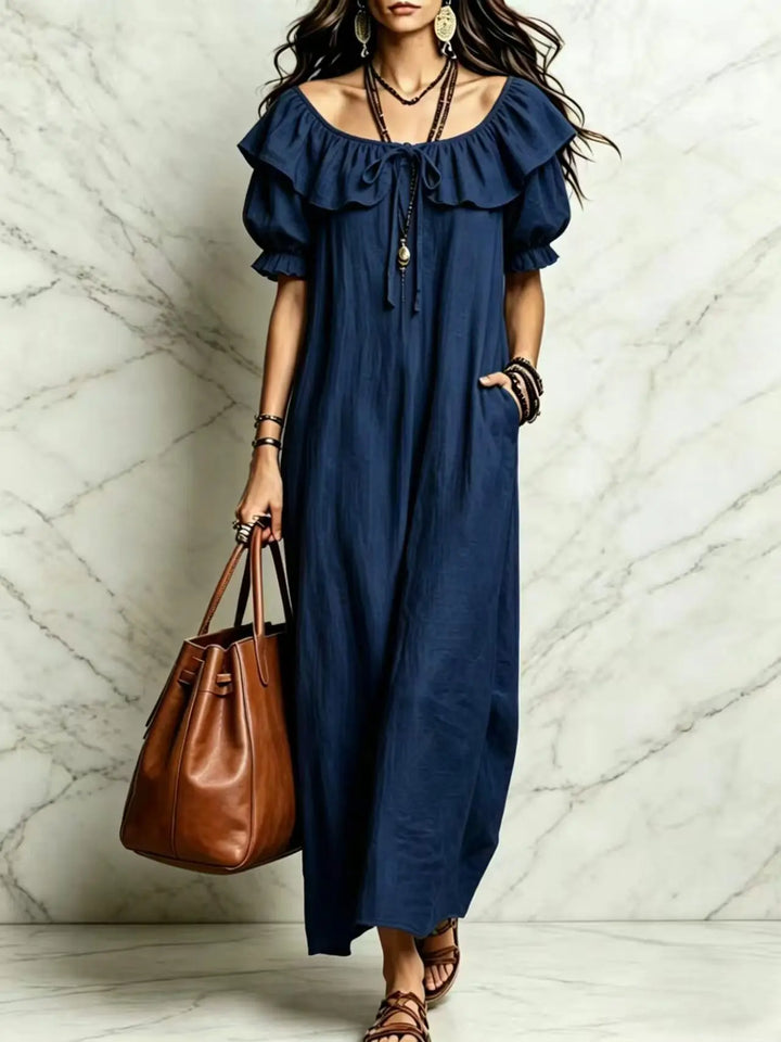 Evangeline Off Shoulder Boho Maxi Dress
