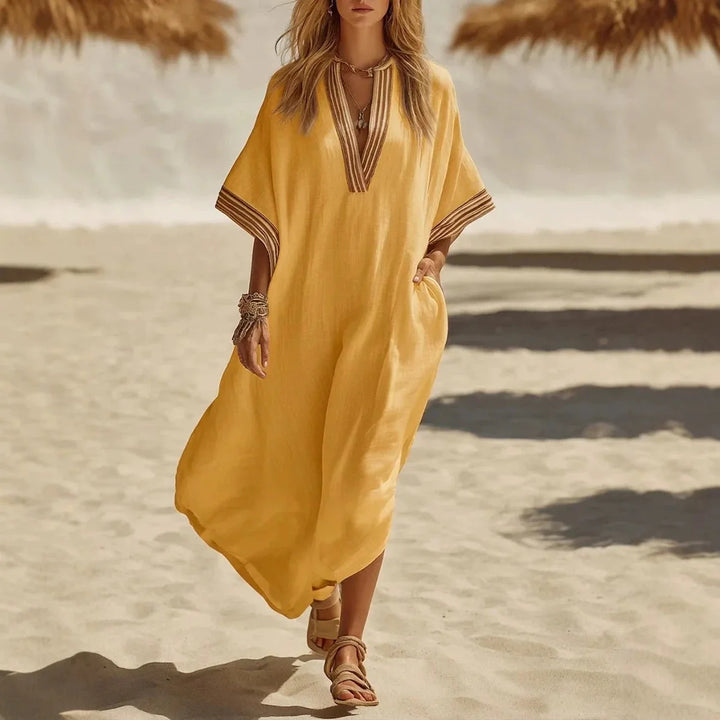 Manet Breathable Kaftan Maxi Dress