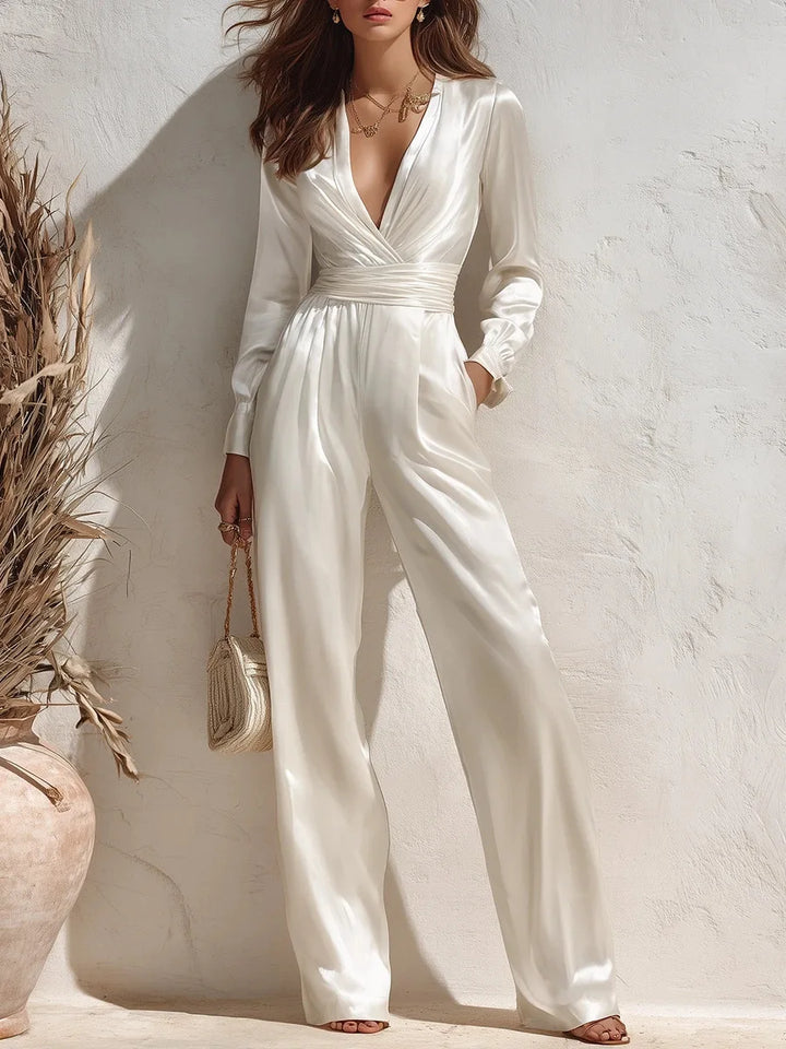 Bella Satin Wide Leg Jumpsuit