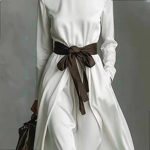 Beatrix Elegant Stylish Tie Waist Long Dress