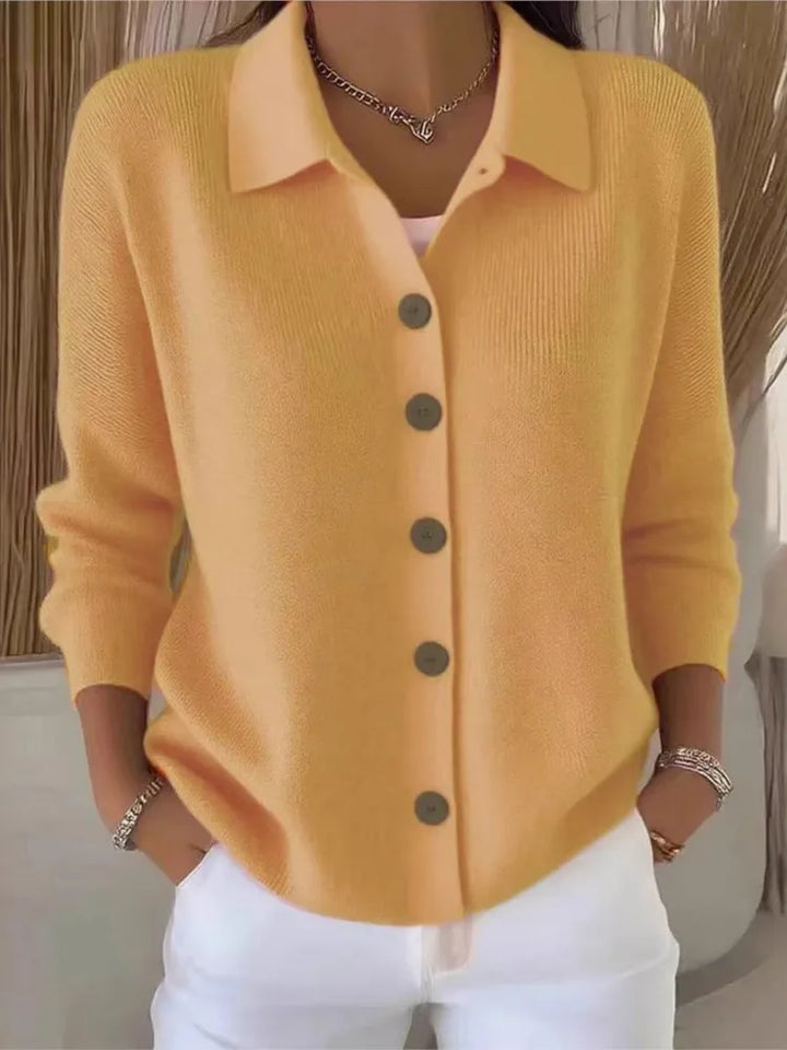 Genevieve Collared Knit Cardigan