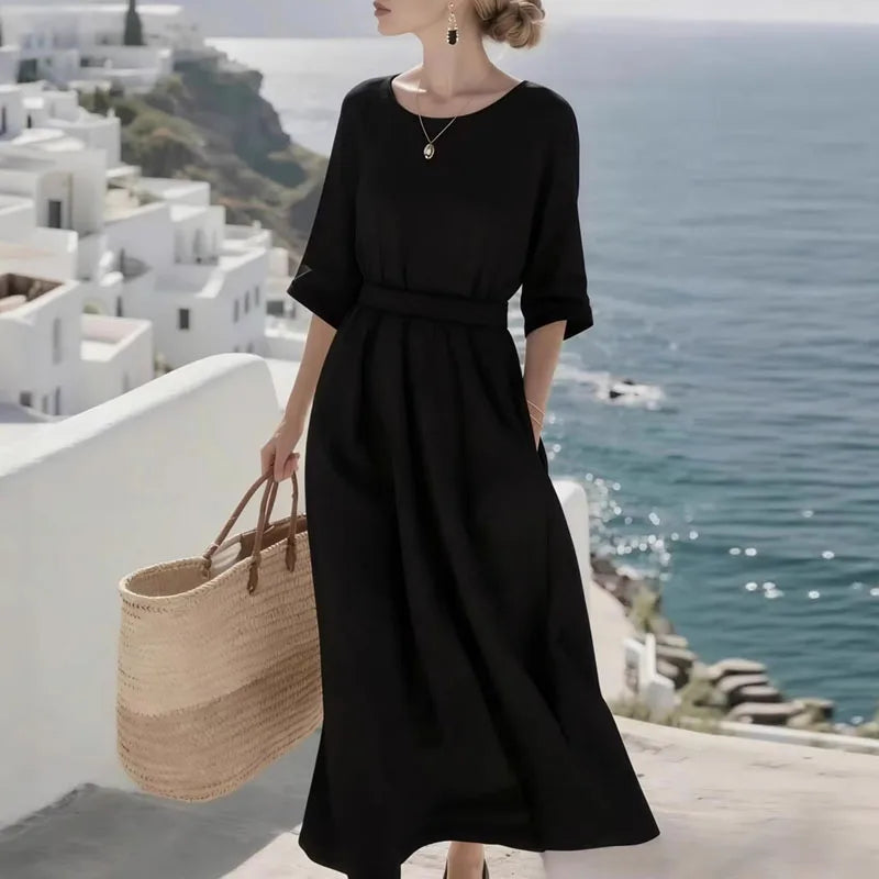 Amelie Contrast Trim Maxi Dress