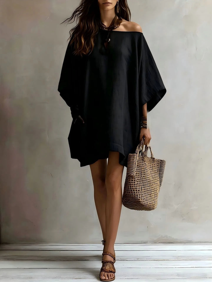 Aveline Off Shoulder Batwing Midi Dress