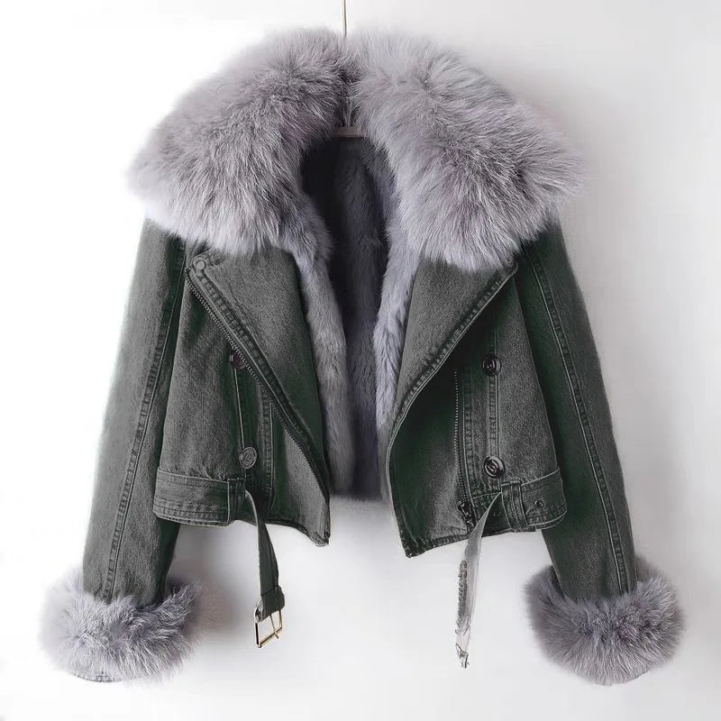 Valentina Faux Fur Denim Jacket