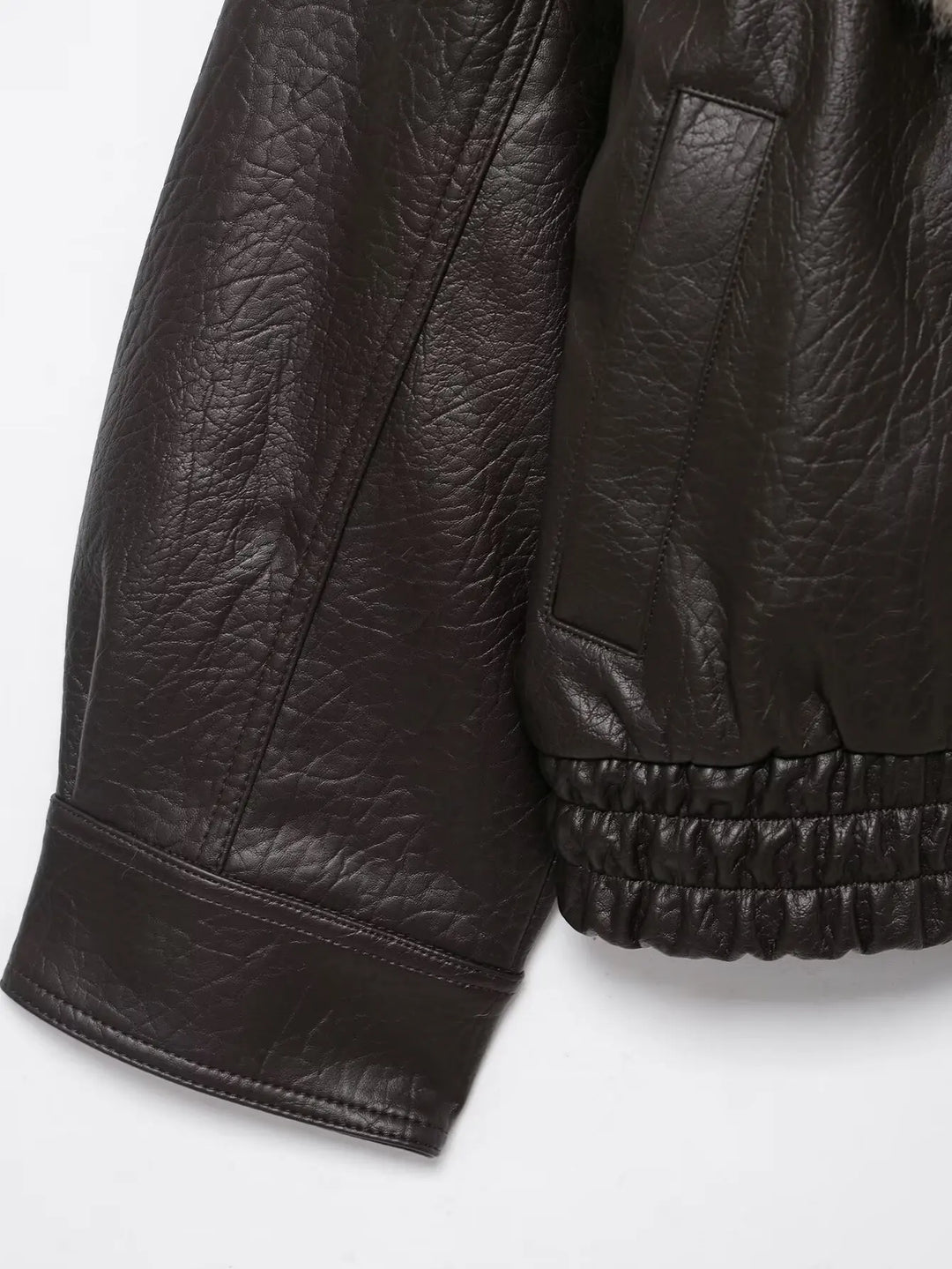 Soerana Faux Leather Jacket