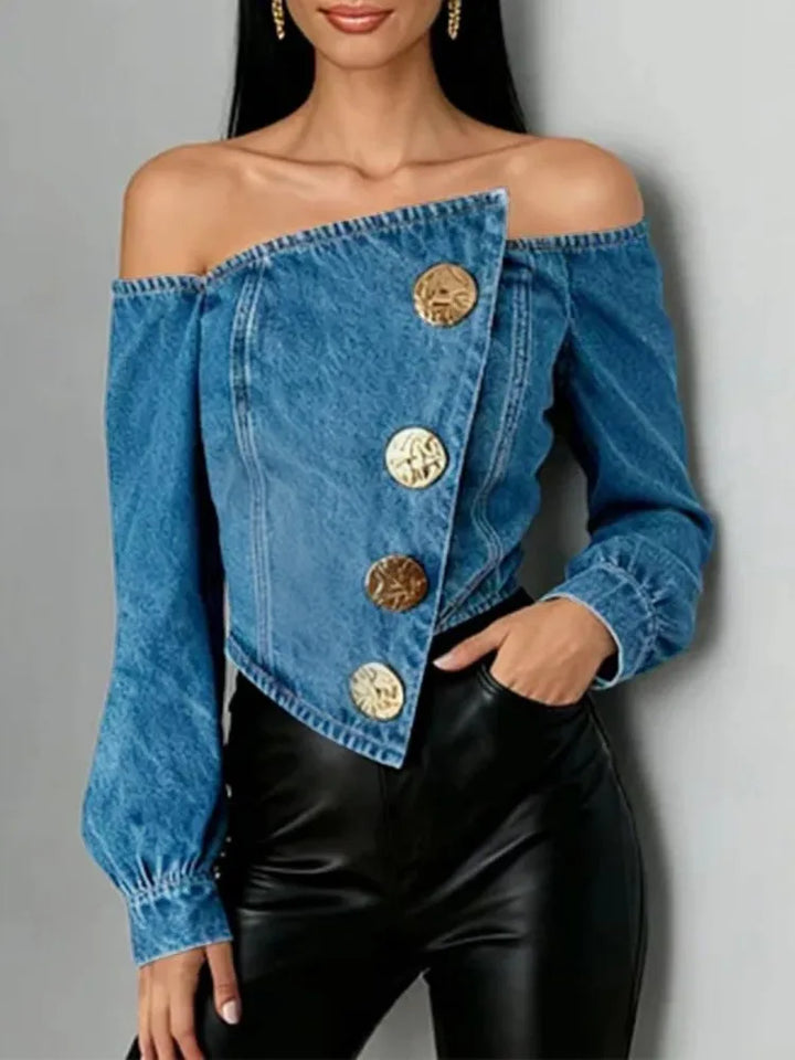 Violetta Off Shoulder Denim Blouse