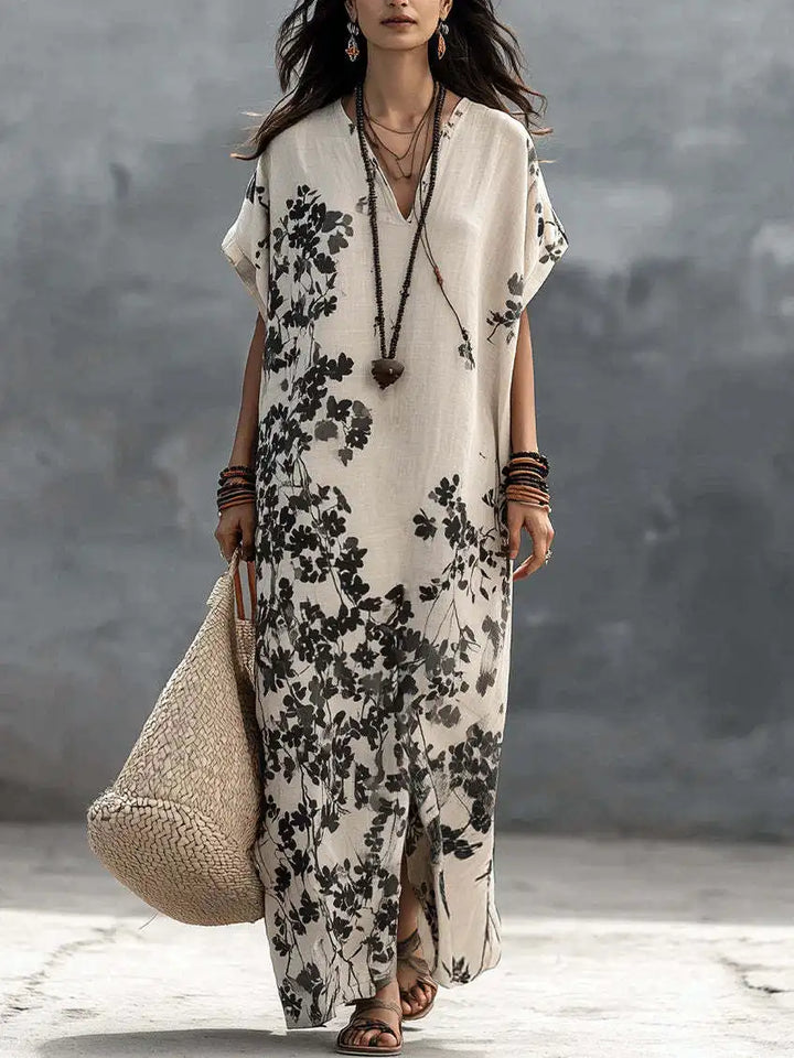 Liora Bohemian V Neck Maxi Dress