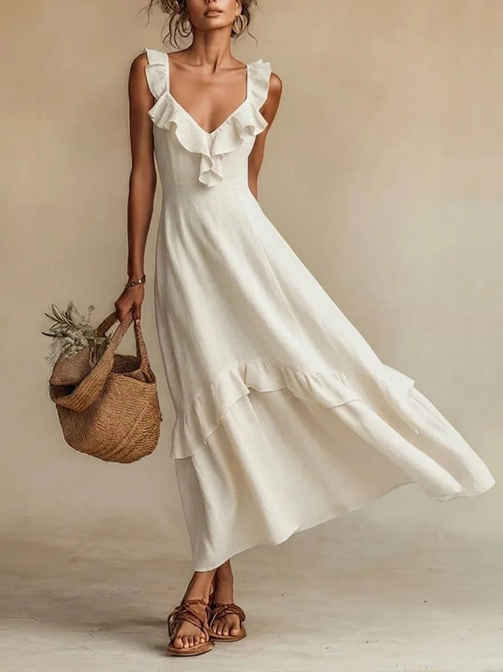 Zarelle Flowing Ruffle Maxi Dress